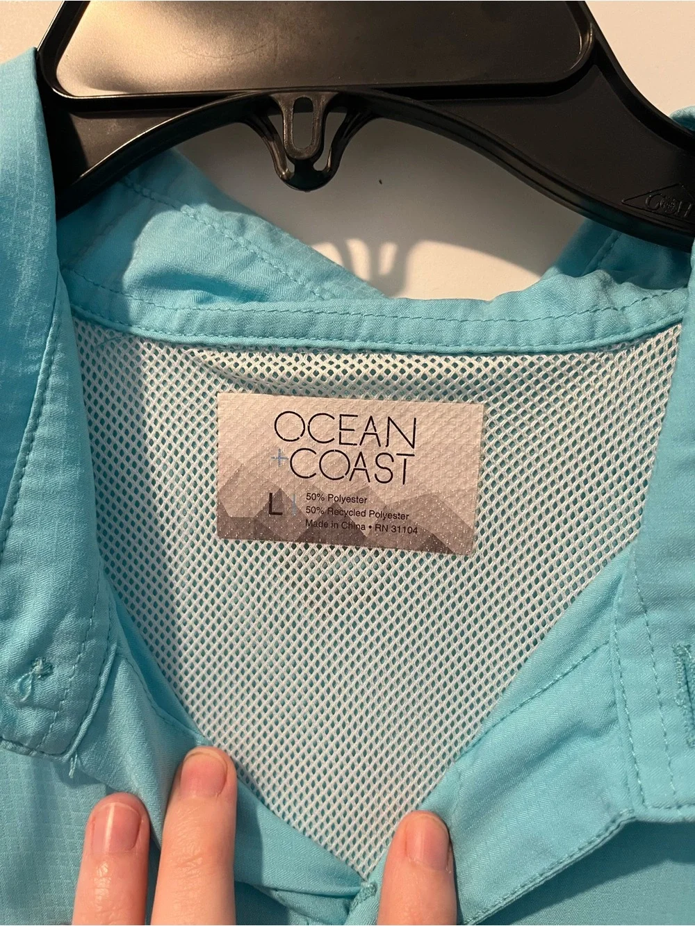 Ocean & Coast Men’s Short-Sleeve Button-Down Shirt — Aqua Blue